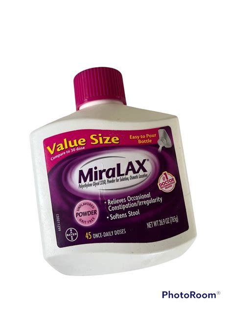 MiraLax-45 Once-Daily Doses-Value Size. 26.9oz. Exp 04/2024 41100568007 ...