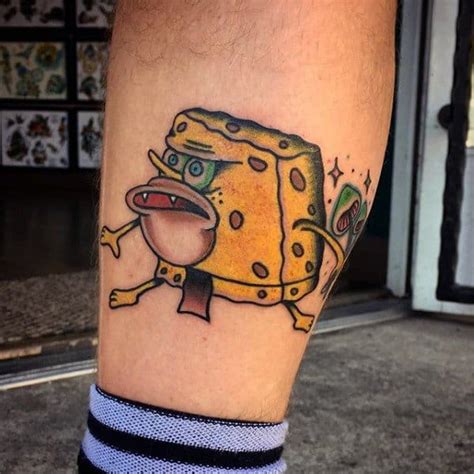 50 SpongeBob Tattoo Designs For Men - Cartoon Ink Ideas