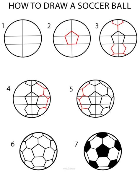 How to Draw a Soccer Ball Step by Step Drawing Tutorial with Pictures | Cool2bKids | Soccer ...