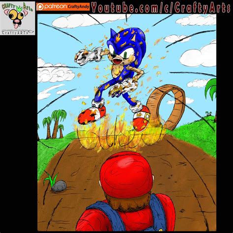 Sonic Fighting Mario By CraftyAndy — Weasyl