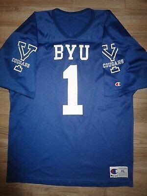 BYU Brigham Young University Cougars #1 Football Team Champion Jersey ...