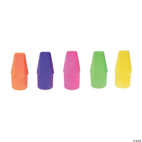 Pencil Top Erasers Bright Colors, 144 Per Pack, 5 Packs | Oriental Trading