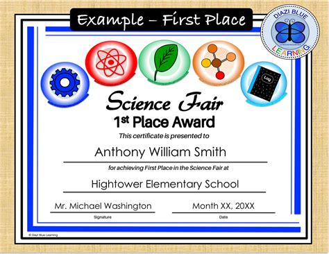 Science Fair Certificates, PDF Science Fair Certificates, Editable Science Fair Certificates ...