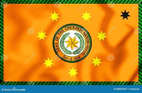 3D Flag of Cherokee Nation. Stock Illustration - Illustration of render, american: 88855937