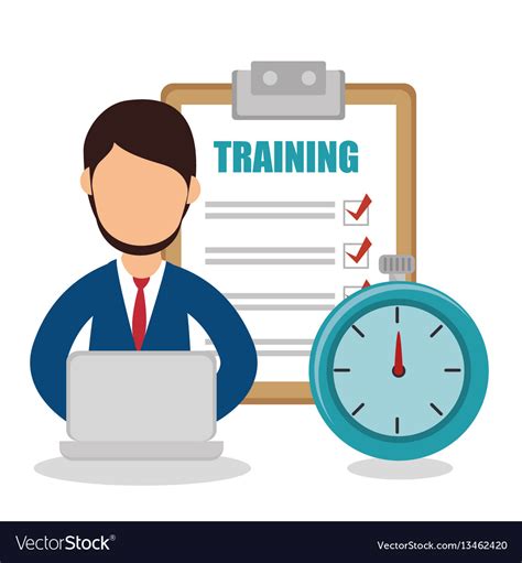 Business people with checklist training icon Vector Image