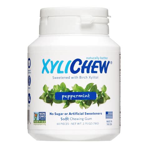 Xylichew, Xylitol Peppermint Chewing Gum, 60 Pcs - Walmart.com - Walmart.com