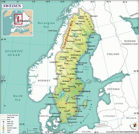 What are the Key Facts of Sweden? | Sweden, Sweden cities, Europe map