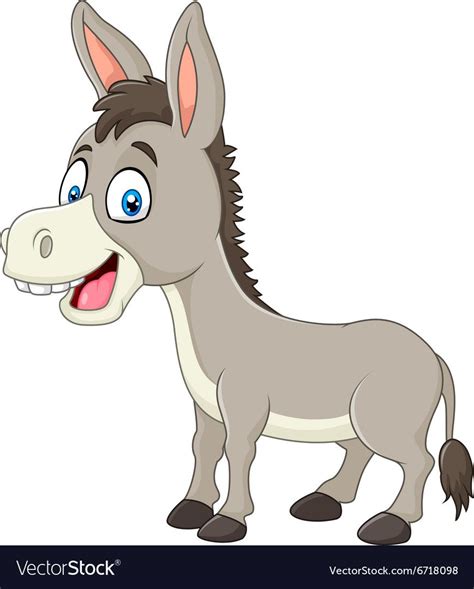 Illustration of Cartoon happy donkey isolated on white background ...