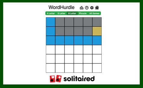 WordHurdle - Guess the hidden word | Solitaired.com | Words, 6 letter ...