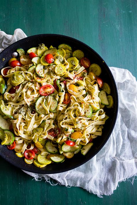 Summer Vegetable Pesto Pasta - Farmgirl Gourmet