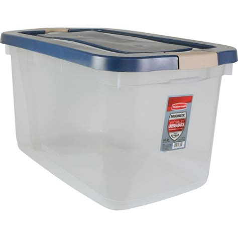 Rubbermaid Roughneck 66 Qt. (16.5 Gal) Clear Storage Tote Bin, Clear ...