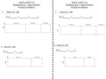 Interactive Notebook (Multiplying using Distributive Property/Area Models)