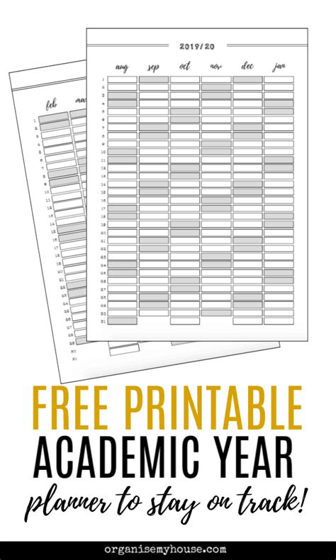 Get the School Year sorted with your very own academic year planner printable... | Yearly ...