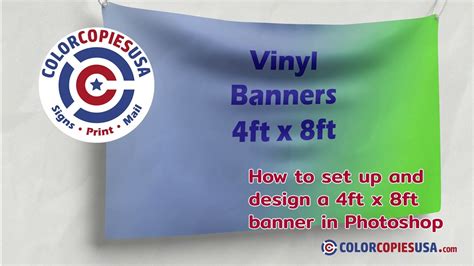 Step by step to create and design a 4x8ft banner in photoshop - YouTube