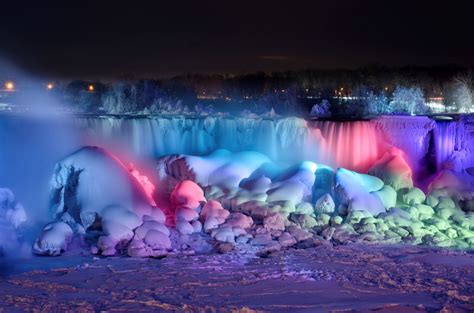 The frozen falls of Niagara | Niagara falls at night, Niagara falls ny, Winter pictures