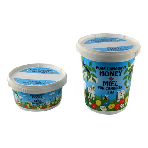 Plastic Graphically Designed Honey Tubs with Lids | Wells Can Company