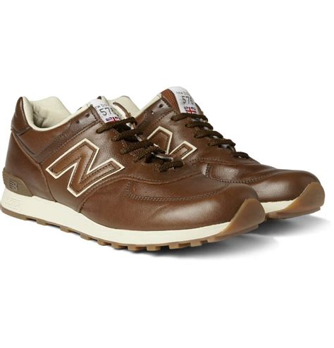 New Balance 576 Leather Running Sneakers in Brown for Men - Lyst