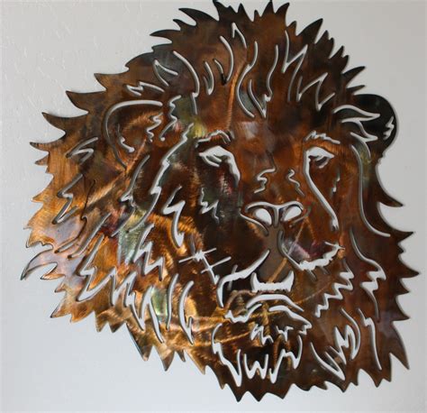 Mighty Lion Head Metal Wall Art