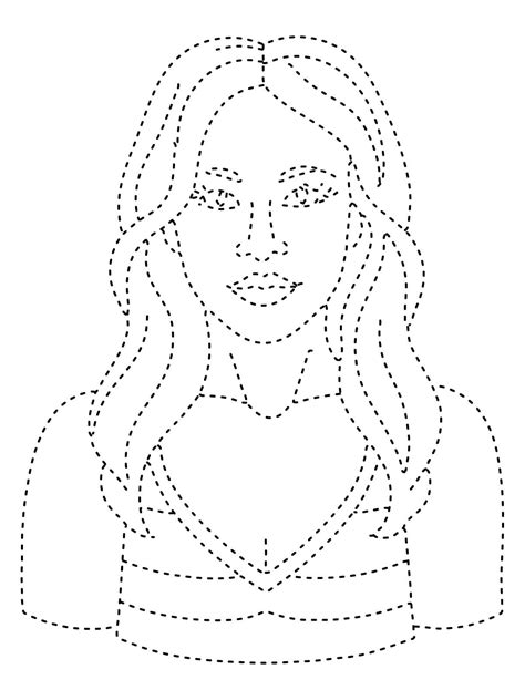 Lovely Girl Tracing Worksheet coloring page - Download, Print or Color ...