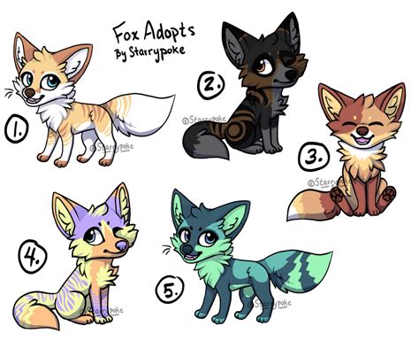 [5/5 OPEN] Cute Fox Adopt Set 2 by Starrypoke on DeviantArt