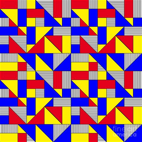 Triangles And Squares Geometrical Digital Art by Bard Sandemose - Fine ...