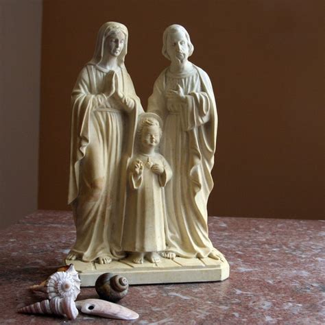 SALE Holy Family Jesus Mary Joseph Statue vintage hard