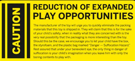 Alternative Toy Safety Warning Labels - Sociological Images