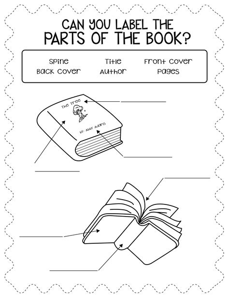 Parts of a Book Worksheet (Free Printable) - 24hourfamily.com