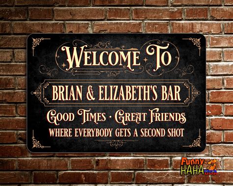 Vintage Bar Sign Personalized Metal Home Bar Sign Everyone - Etsy Canada