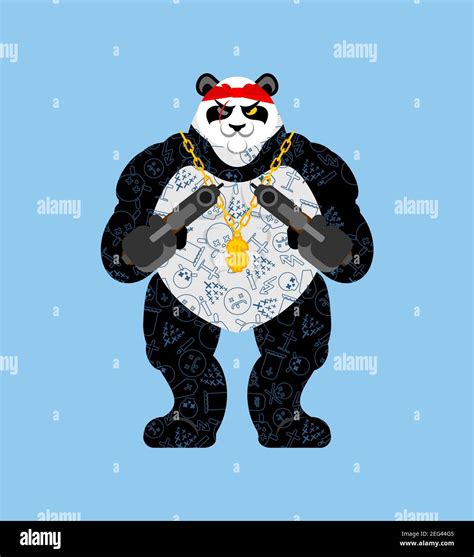 Panda gangster and bandit. Cool Bear. SWAG gangsta. Animal guy rapper Stock Vector Image & Art ...