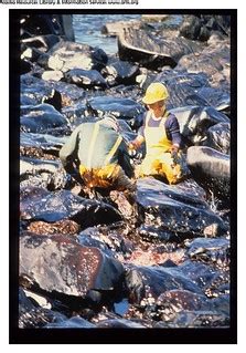 Exxon Valdez Oil Spill - 0726 | Beach cleanup workers in oil… | Flickr