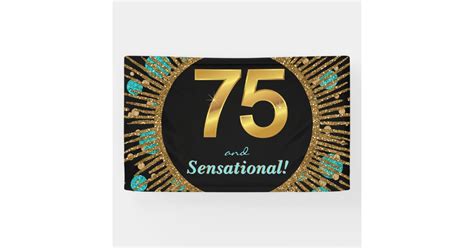 Womans 75th Birthday Banner | Zazzle