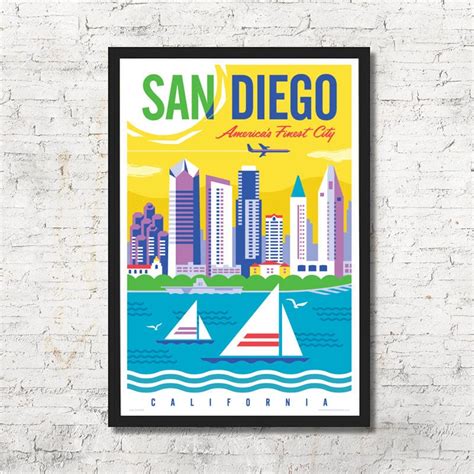 San Diego San Diego poster San Diego wall art San Diego art | Etsy