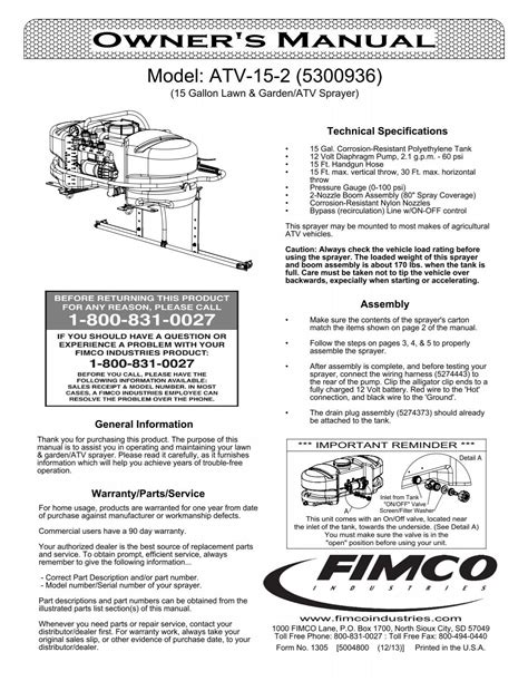 Owner's Manual - FIMCO Industries