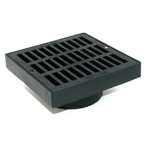 NDS 6 in. Plastic Square Drainage Grate with Adapter in Black-640 - The Home Depot