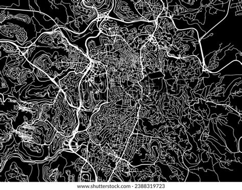 Vector City Map Jerusalem Israel White Stock Vector (Royalty Free) 2388319723 | Shutterstock