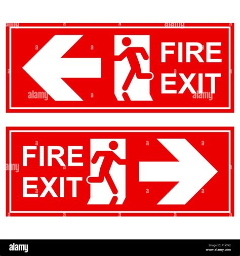 Emergency exit sign. Man running out fire exit Stock Vector Image & Art - Alamy