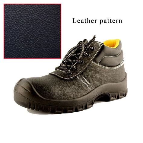 Steel toe embossed leather upper inserts industrial safety shoes that the steel toe protect toe ...