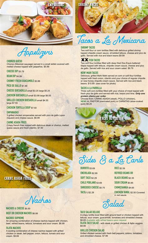 CANCUN Mexican Restaurant menu in Sneads Ferry, North Carolina, USA