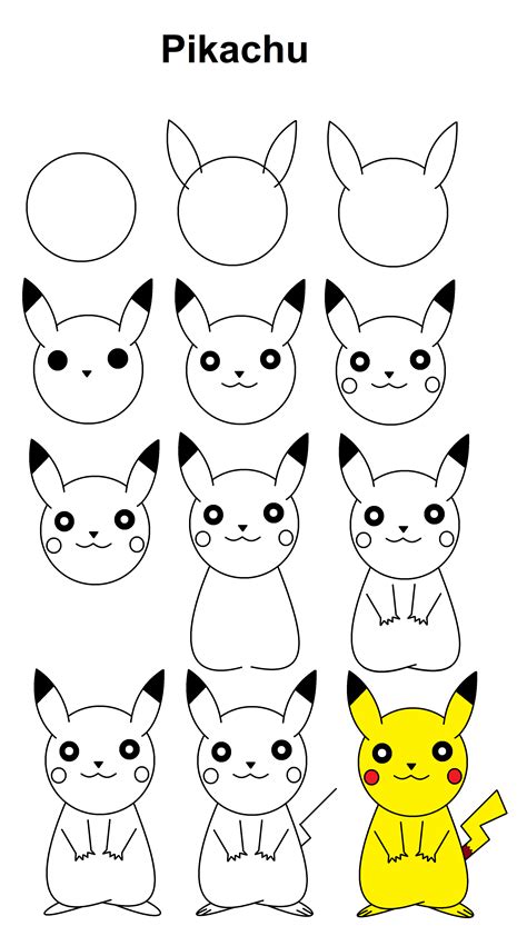 Pikachu step-by-step tutorial #pikachu #StepbyStep #tutorial | Easy ...