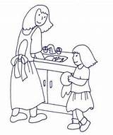 Kids Doing Chores Coloring Pages sketch template