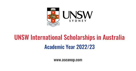 UNSW International Scholarships in Australia 2022 - ASEAN Scholarships