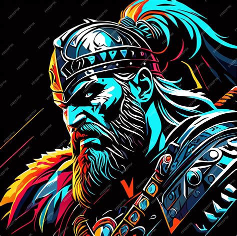 Premium Vector | Mythical norse collage