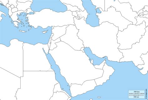 Blank Map Of North Africa And Middle East - My Maps