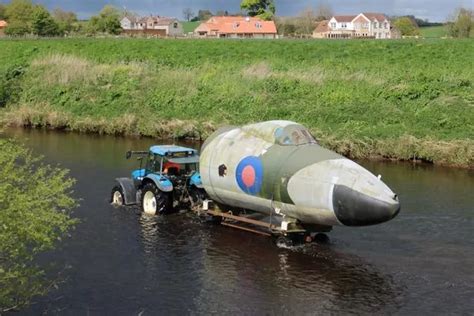 Watch as Vulcan bomber cockpit is dragged across the River Tees ahead of airshow - Teesside Live