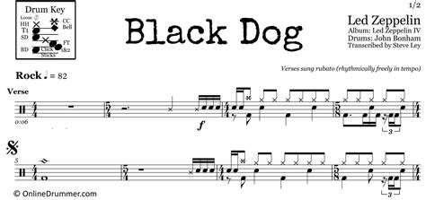 Black Dog - Led Zeppelin - Drum Sheet Music | OnlineDrummer.com