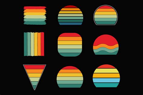 Vintage Retro Sunset 70s 80s Old Color Graphic by nurearth · Creative ...