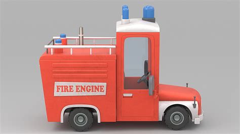 3D Cartoon Fire Engine Model - TurboSquid 2027367