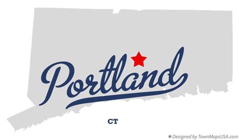 Map of Portland, CT, Connecticut