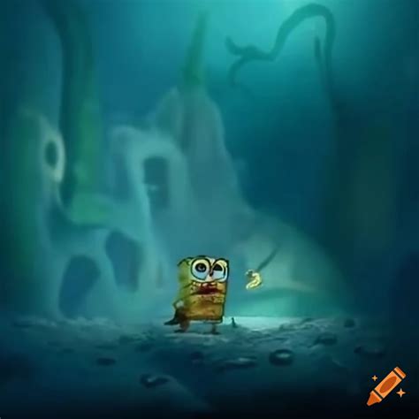 Spongebob in the deep sea on Craiyon